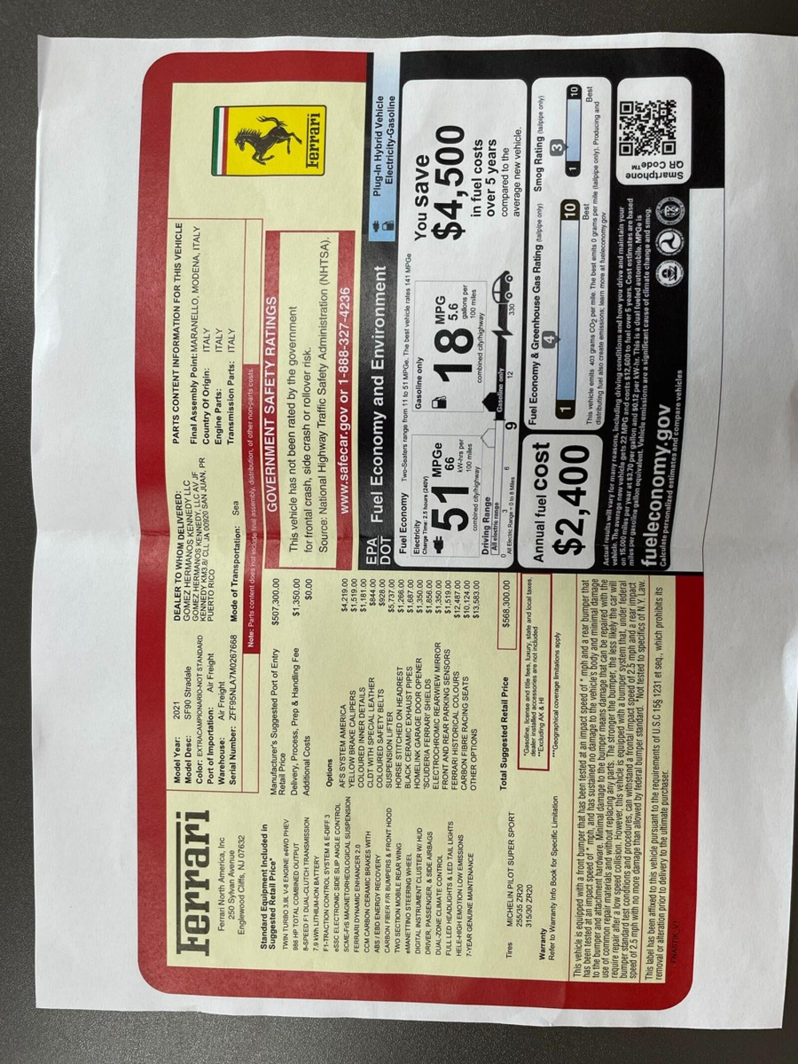 Used 2021 Ferrari SF90 Stradale 