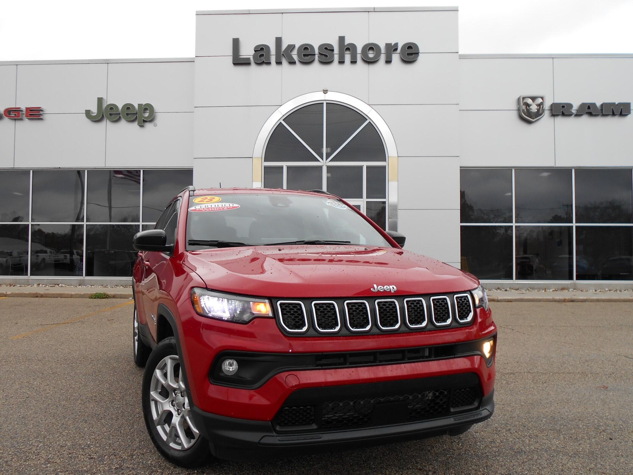 Certified 2023 Jeep Compass Latitude Lux with VIN 3C4NJDFN6PT507396 for sale in Montague, MI