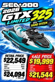 New 2026 Sea-Doo GTX LIMITED 325 (SOUND SYSTEM) 
