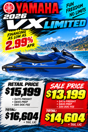 New 2026 Yamaha VX LIMITED 