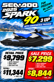 New 2025 Sea-Doo SPARK FOR 3 90 CONVENIENCE PACKAGE (SOUND SYSTEM) 