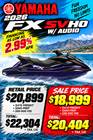 New 2027 Yamaha FX CRUISER SVHO W&sol;AUDIO 