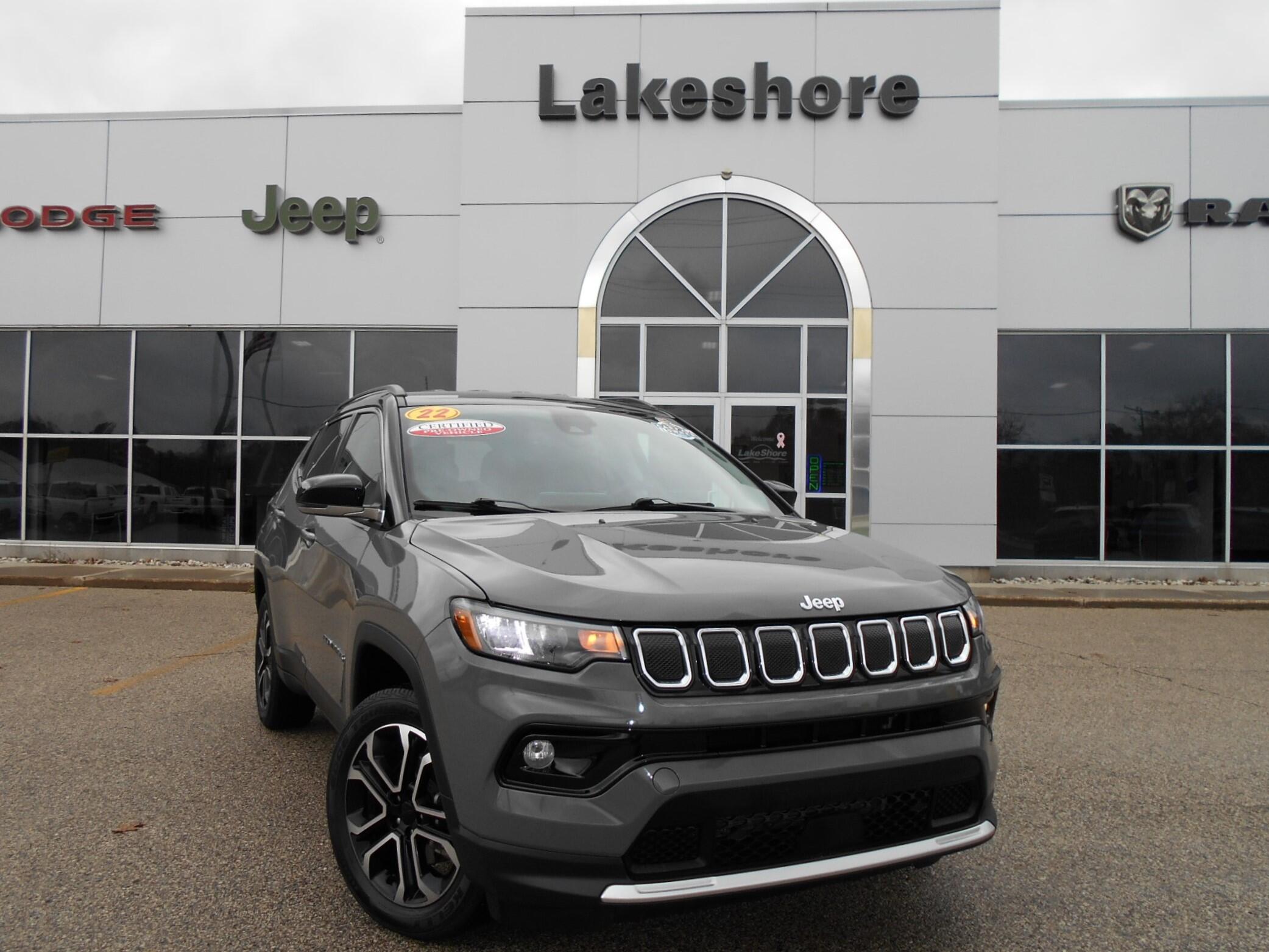 Certified 2022 Jeep Compass Limited with VIN 3C4NJDCB8NT122297 for sale in Montague, MI