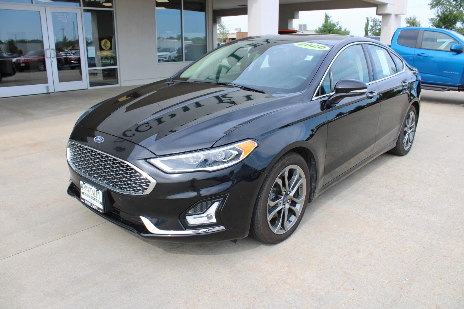 Used 2020 Ford Fusion Hybrid Titanium with VIN 3FA6P0RU6LR219566 for sale in Highland, IL