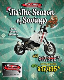 New 2025 Ducati Desertx  in a STAR WHITE SILK exterior color. Del Amo Motorsports of Redondo Beach (424) 390-7811 delamomotorsports.com 