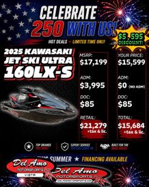 New 2025 Kawasaki JET SKI ULTRA 160LX-S 