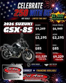 New 2026 Suzuki GSX-8S 