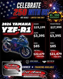 5.99% for 36 mos!* New Yamaha Yzf R1 for Sale | Southern, CA
