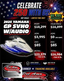 New 2025 Yamaha GP SVHO W&sol;AUDIO 