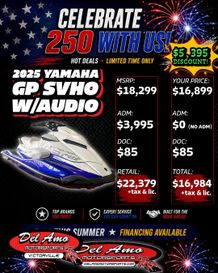 New 2025 Yamaha GP SVHO W&sol;AUDIO 