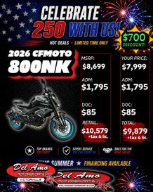 New 2026 CFMOTO 800NK 