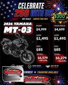 New 2026 Yamaha MT-03 