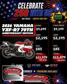 New 2026 Yamaha YZF-R7 70TH ANNIVERSARY EDITION 