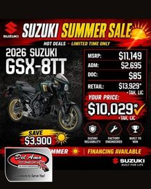 New 2026 Suzuki GSX-8TT 