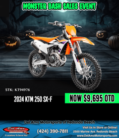 2024 KTM 250 SX-F  in a ORANGE exterior color. Del Amo Motorsports of Redondo Beach (424) 304-1660 delamomotorsports.com 