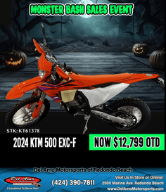 2024 KTM 500 EXC-F  in a ORANGE exterior color. Del Amo Motorsports of Redondo Beach (424) 304-1660 delamomotorsports.com 