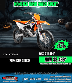 2024 KTM 300 SX  in a ORANGE exterior color. Del Amo Motorsports of Redondo Beach (424) 304-1660 delamomotorsports.com 