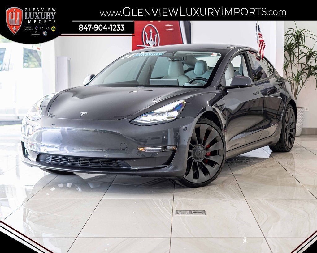 Used 2021 Tesla Model 3 Base with VIN 5YJ3E1EC8MF925463 for sale in Glenview, IL