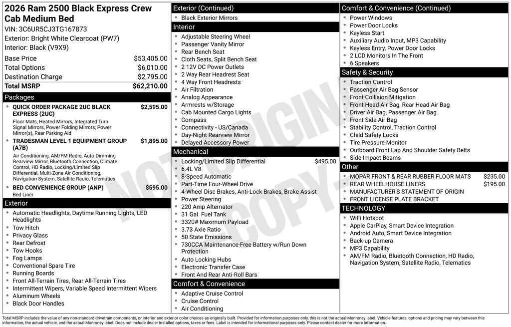 2026 RAM 2500 Tradesman/Black Express - Photo 6