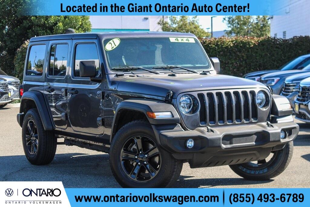 Used 2021 Jeep Wrangler Unlimited Altitude with VIN 1C4HJXDN5MW817255 for sale in Ontario, CA