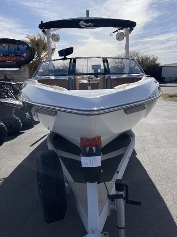 2023 MALIBU Wakesetter 23 LSV  in a WHITE/GREEN exterior color. Family PowerSports (877) 886-1997 familypowersports.com 