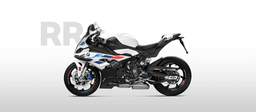 2024 BMW S 1000 RR in a LIGHT WHITE/M MOTORSPORT exterior color. SoSo Cycles 877-344-5251 sosocycles.com 
