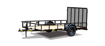 2024 BIGTEX TRAILER 14 SINGLE AXLE UTILITY 4 RAMPGATE  in a BLACK exterior color. Family PowerSports (877) 886-1997 familypowersports.com 