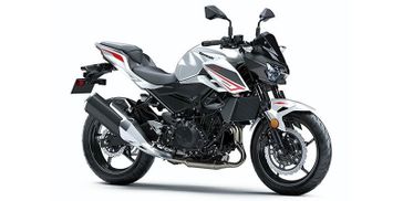 2023 Kawasaki Z400 in a Pearl Robotic White exterior color. New England Powersports 978 338-8990 pixelmotiondemo.com 