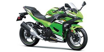 2025 KAWASAKI NINJA 500 KRT EDITION LIME GREEN AND EBONY AND PEARL BLIZZARD WHITE