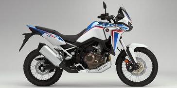 2021 Honda Africa Twin in a White exterior color. New England Powersports 978 338-8990 pixelmotiondemo.com 