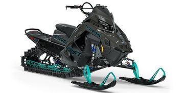 2024 Polaris PRO-RMK Slash 155 in a Black Crystal/Shaow Gray/Radiant Green exterior color. New England Powersports 978 338-8990 pixelmotiondemo.com 