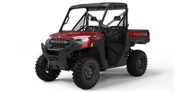 2025 POLARIS RANGER XP 1000 PREMIUM SUNSET RED in a SUNSET RED exterior color. Family PowerSports (877) 886-1997 familypowersports.com 