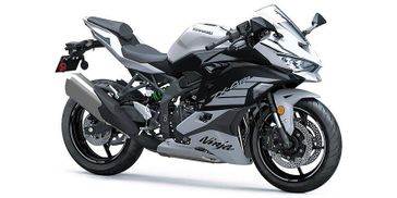 2025 KAWASAKI NINJA ZX4RR ABS METALLIC MATTE WHITISH SILVER AND METALLIC FLAT SPARK BLACK