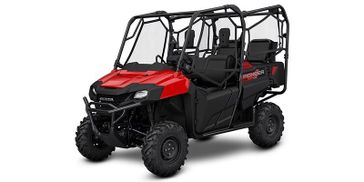 2024 Honda Pioneer 700-4 in a Avenger Red exterior color. New England Powersports 978 338-8990 pixelmotiondemo.com 