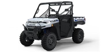 2024 Polaris Ranger XP Kinetic in a Pearl White exterior color. New England Powersports 978 338-8990 pixelmotiondemo.com 