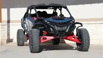 2025 CAN-AM MAVERICK R MAX X RS WITH SMARTSHOX 999T DCT DUSTY NAVY AND LEGION RED