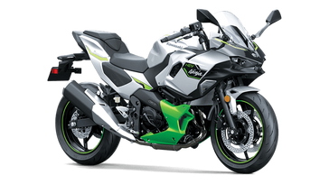 2024 KAWASAKI NINJA 7 HYBRID ABS METALLIC BRIGHT SILVER AND METALLIC MATTE LIME GREEN AND EBONY