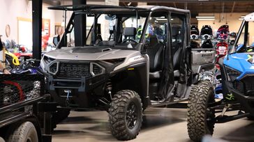 2024 POLARIS RANGER CREW XD 1500 PREMIUM  TURBO SILVER  in a SILVER exterior color. Family PowerSports (877) 886-1997 familypowersports.com 