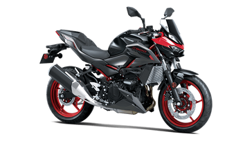 2025 KAWASAKI Z500 SE ABS CANDY PERSIMMON RED AND METALLIC FLAT SPARK BLACK AND METALLIC MATTE GRAPHENESTEEL GRAY