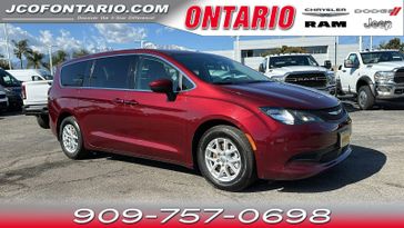 2022 Chrysler Voyager LX in a Velvet Red Pearl Coat exterior color and Blackinterior. Jeep Chrysler Dodge RAM FIAT of Ontario 909-757-0698 jcofontario.com 