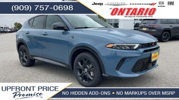 2024 Dodge Hornet R/T in a Blue Steele exterior color and Blackinterior. Ontario Auto Center ontarioautocenter.com 