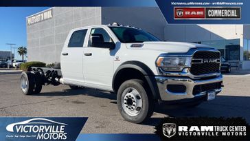 2024 RAM 5500 Tradesman Chassis Crew Cab 4x2 84' Ca in a Bright White Clear Coat exterior color and Diesel Gray/Blackinterior. Victorville Motors Chrysler Jeep Dodge RAM Fiat 760-513-6916 victorvillemotors.com 