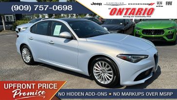 2023 Alfa Romeo Giulia  in a Moonlight Gray Metallic exterior color and Blackinterior. Ontario Auto Center ontarioautocenter.com 