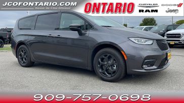 2023 Chrysler Pacifica Plug-in Hybrid Touring L in a Granite Crystal Metallic Clear Coat exterior color and Blackinterior. Jeep Chrysler Dodge RAM FIAT of Ontario 909-757-0698 jcofontario.com 