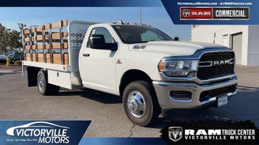 2024 RAM 3500 Tradesman Chassis Regular Cab 4x2 84' Ca in a Bright White Clear Coat exterior color and Diesel Gray/Blackinterior. Victorville Motors Chrysler Jeep Dodge RAM Fiat 760-513-6916 victorvillemotors.com 