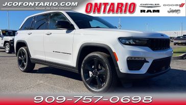 2024 Jeep Grand Cherokee Limited 4x2 in a Bright White Clear Coat exterior color and Global Blackinterior. Jeep Chrysler Dodge RAM FIAT of Ontario 909-757-0698 jcofontario.com 