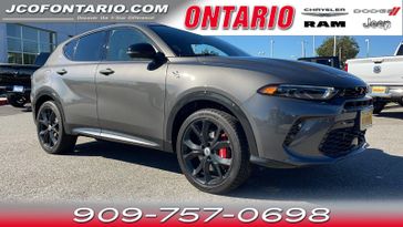 2024 Dodge Hornet R/T Plus in a Gray Cray exterior color and Blackinterior. Ontario Auto Center ontarioautocenter.com 