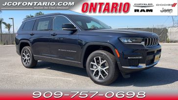 2023 Jeep Grand Cherokee L Limited 4x2 in a Midnight Sky exterior color and Global Blackinterior. Jeep Chrysler Dodge RAM FIAT of Ontario 909-757-0698 jcofontario.com 
