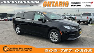 2022 Chrysler Voyager LX in a Brilliant Black Crystal Pearl Coat exterior color and Blackinterior. Jeep Chrysler Dodge RAM FIAT of Ontario 909-757-0698 jcofontario.com 