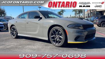 2023 Dodge Charger Gt Rwd in a Destroyer Gray exterior color and Blackinterior. Jeep Chrysler Dodge RAM FIAT of Ontario 909-757-0698 jcofontario.com 